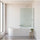 120cm Frameless Glass Bath Screen with Channel and Brass Hinges - White