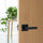 Door Handle Set Lever Privacy Function Square Black