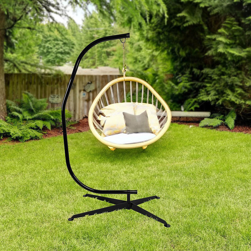 SEGAWE Heavy Duty Hammock Stand Metal C-Stand 360° Outdoor Use - Holds 47.62 Lbs