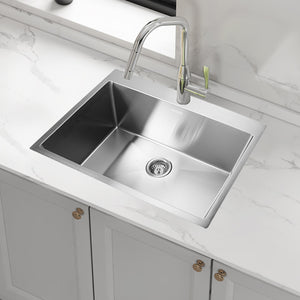 700x500mm Stainless Steel Handmade 1.5mm Sink with Waste in Stainless Steel with brushed finish Finish