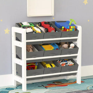 Kids Toy Box Storage Unit Drawers Childrens Bedroom Shelf Baby Nursery Furniture Grey