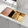 BRIENZ 32-inch Nano Workstation Ledge Undermount 16 Gauge Stainless Steel Kitchen Sink Single Bowl in Gold with sand-finish