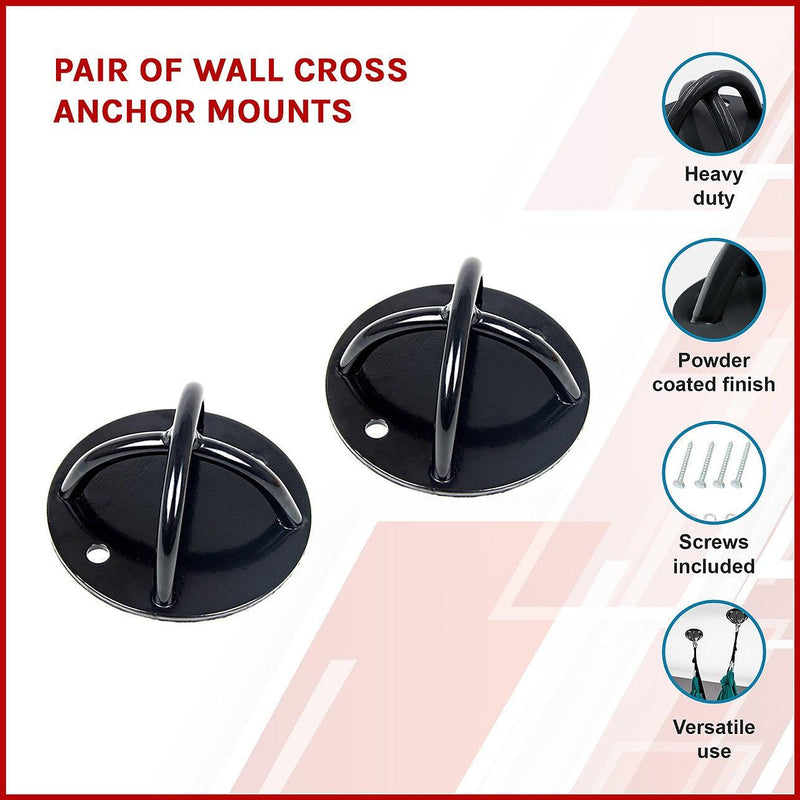 Pair of Wall Cross Anchor Mounts Sports & Fitness > Gym Accessories