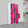 12-Door Locker – Grey with Pink Door with 4-Digit Combination Lock | Secure Storage for Office, Gym or School Use
