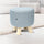 Grey Fabric Ottoman Foot Stool Rest Pouffe Wood Padded Seat Round