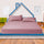 Pine Floor Bed House Frame in Blue for Kids and Toddlers - Double