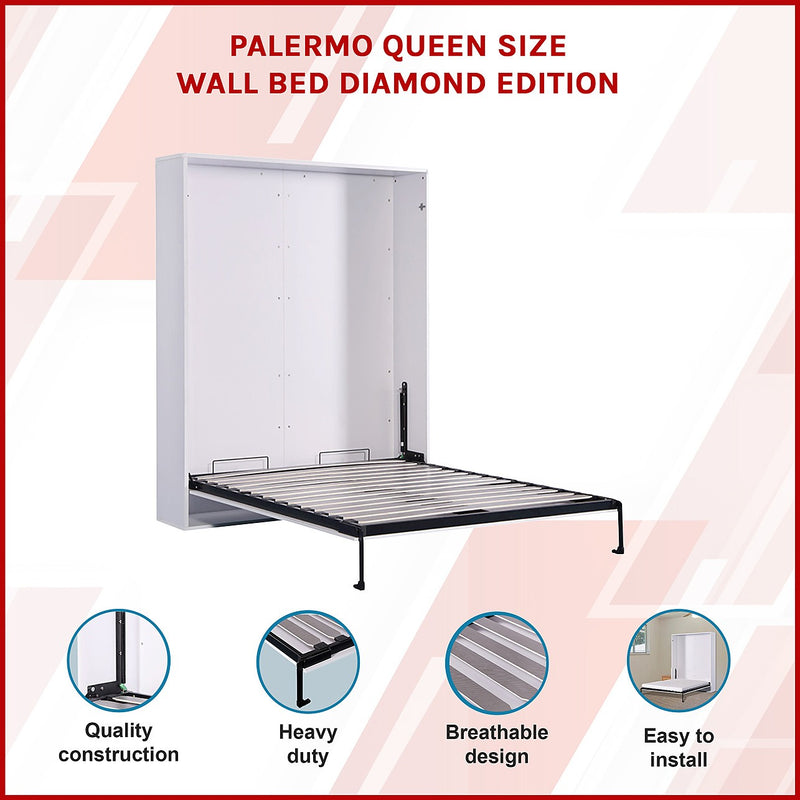 Palermo Queen Size Wall Bed Diamond Edition Queen Furniture > Bed Frames & Bedheads