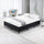 Queen Slatted Ensemble Bed Base - Midnight Black Linen Breathable Cover