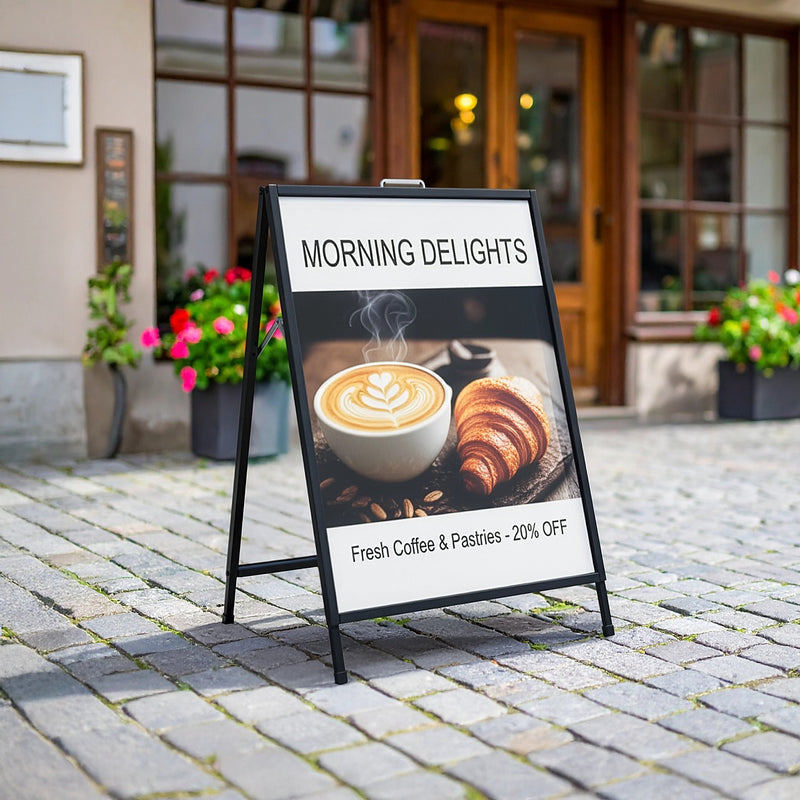 60x90cm A Frame Sign Steel Sandwich Board | FactoryFast.com.au
