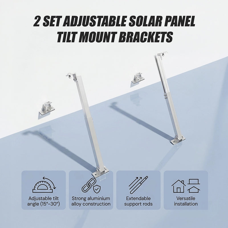 2 Set Adjustable Solar Panel Brackets | FactoryFast.com.au