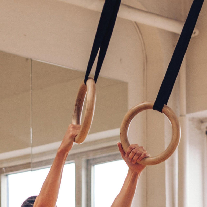 Buy 32mm Wooden Gymnastic Rings Olympic Gym Rings Strength Training ... Olympic gym rings