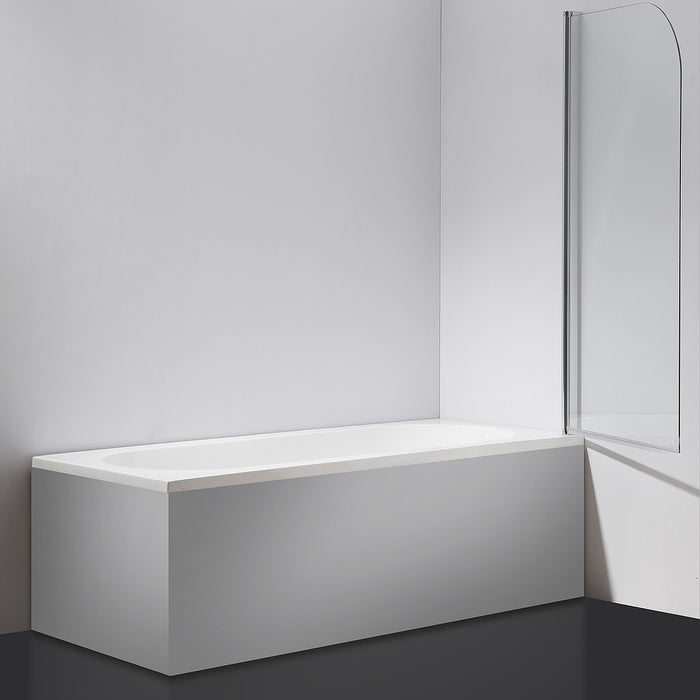 180° CHROME Pivot Door 6mm Safety Glass Bath Shower Screen By Della Francesca - 90 x 140cm