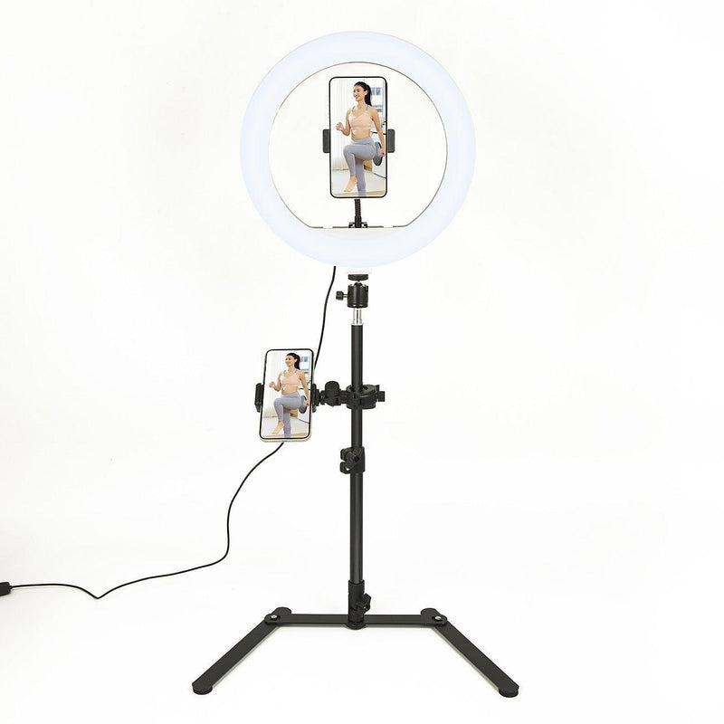 12 Inch LED Video Ring Light with Tabletop Light Stand and Phone Holder