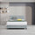 Linen Fabric Rectangular Queen Bed Deluxe Headboard Bedhead Stone Grey