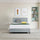 Rectangular Double Bed Deluxe Headboard Bedhead Linen Fabric Stone Grey