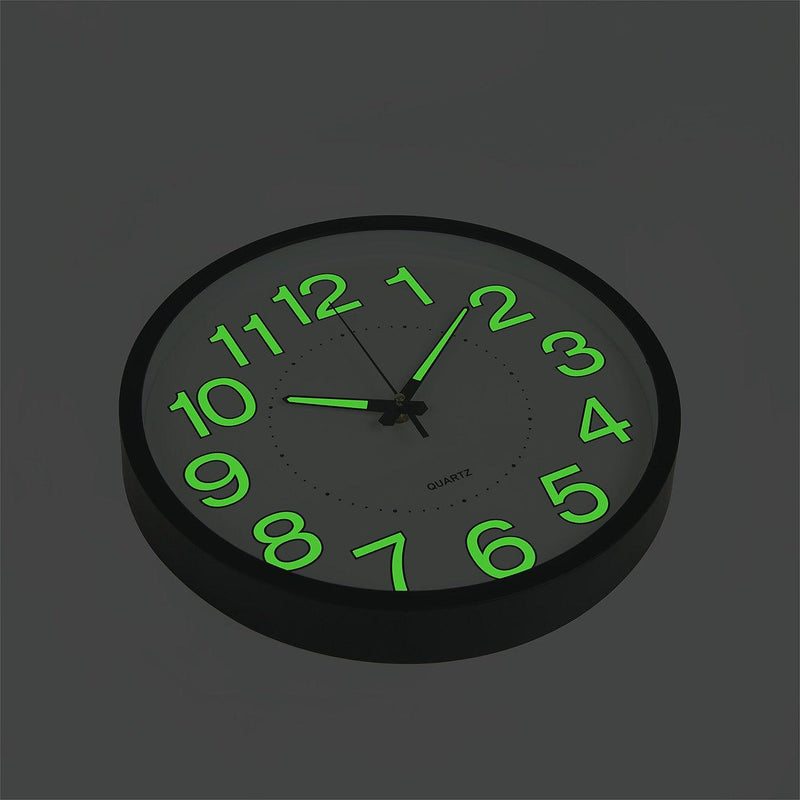 305mm Luminous Wall Clock Glow In The Dark Silent Quartz Indoor Home ...