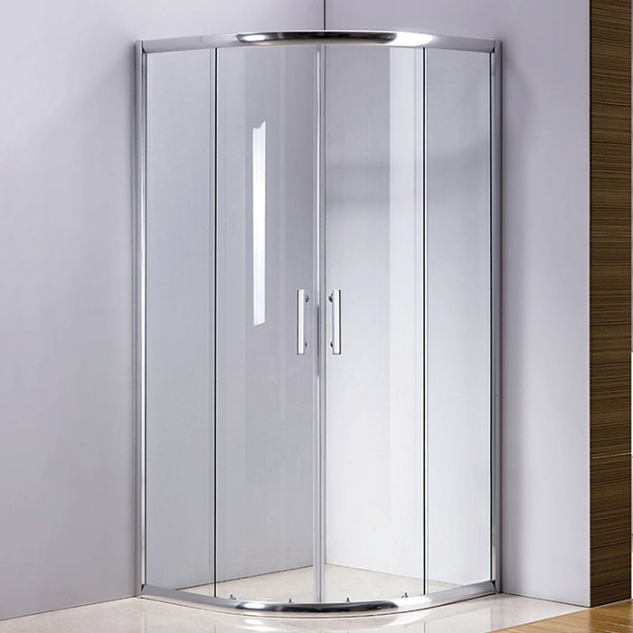 100 x 100cm Rounded Sliding 6mm Curved Shower Screen in Chrome