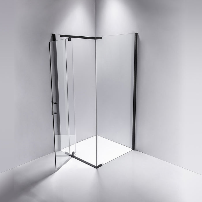 1000 x 1000 x 1900mm Framed Safety Glass Pivot Door Shower Screen in Black