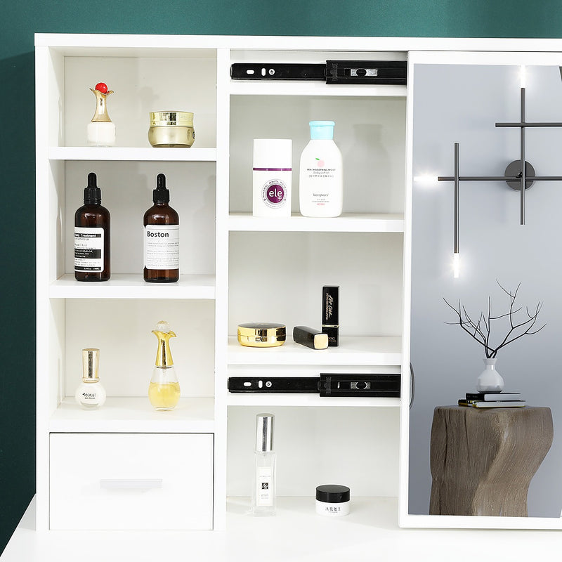 Dressing Table Stool Mirror Jewellery Makeup Storage Drawer