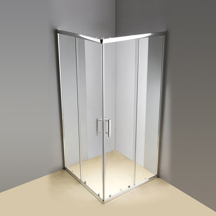 800 x 1000mm Sliding Door Nano Safety Glass Shower Screen in CHROME
