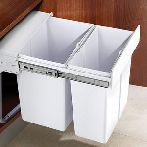 Kitchen Double Slide Pull Out Bin for Garbage Rubbish Waste 10L+20L