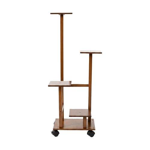 4 Tier Vertical Dark Wood Plant Stand Indoor Display Rack