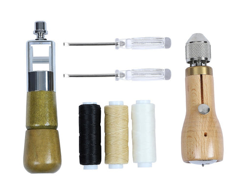 Leather Sewing Kit with Speedy Stitcher Awl, Waxed Thread & Repair Needles for Leather, Canvas & Upholstery