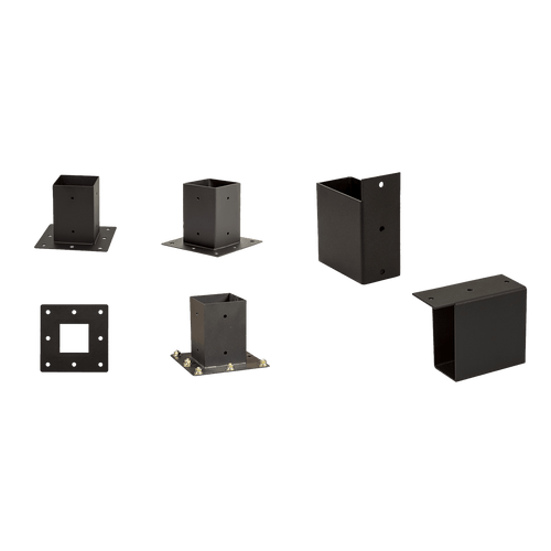 Roof Pergola Gazebo Shed Matte Black Steel Double Wall with Top Rafters Brackets DIY Kits