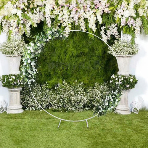 2M Wedding Hoop Round Circle Arch Backdrop Flower Display Stand Frame Background White