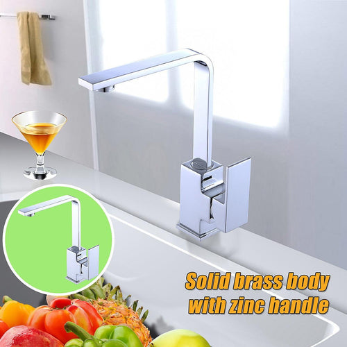 Kitchen Mixer Tap L-Neck Faucet Laundry Bathroom Sink in Chrome