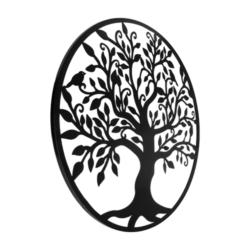 60cm Black Tree of Life Wall Art Hanging Metal Iron Sculpture Garden