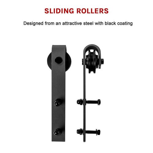 2.0m Black Sliding Barn Door Hardware