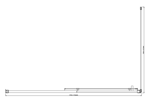 150mm Adjustable (1700x1010mm) Single Door Sliding Glass Shower Screen with Shower Handle Style 2 - Black