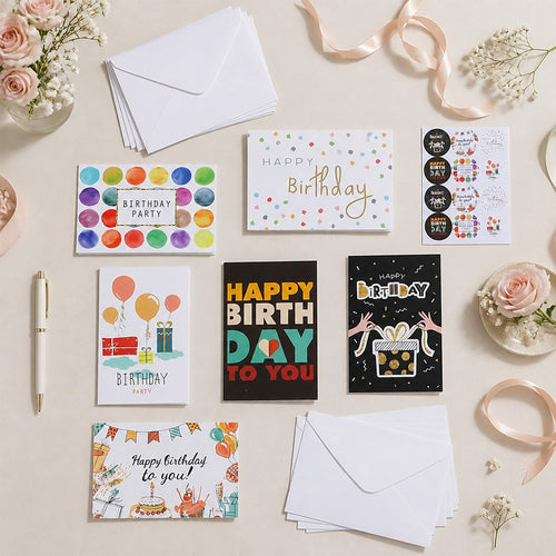Birthday Card Set 50 Cards with 50 Envelopes Mixed Designs