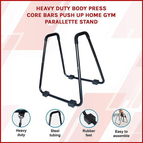 Heavy Duty Body Press Core Bars Push Up Home Gym Parallette Stand