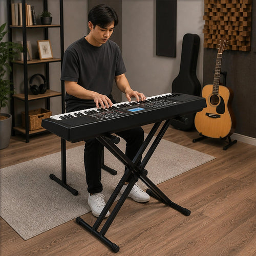 Adjustable Keyboard Stand with Double-Braced X Frame