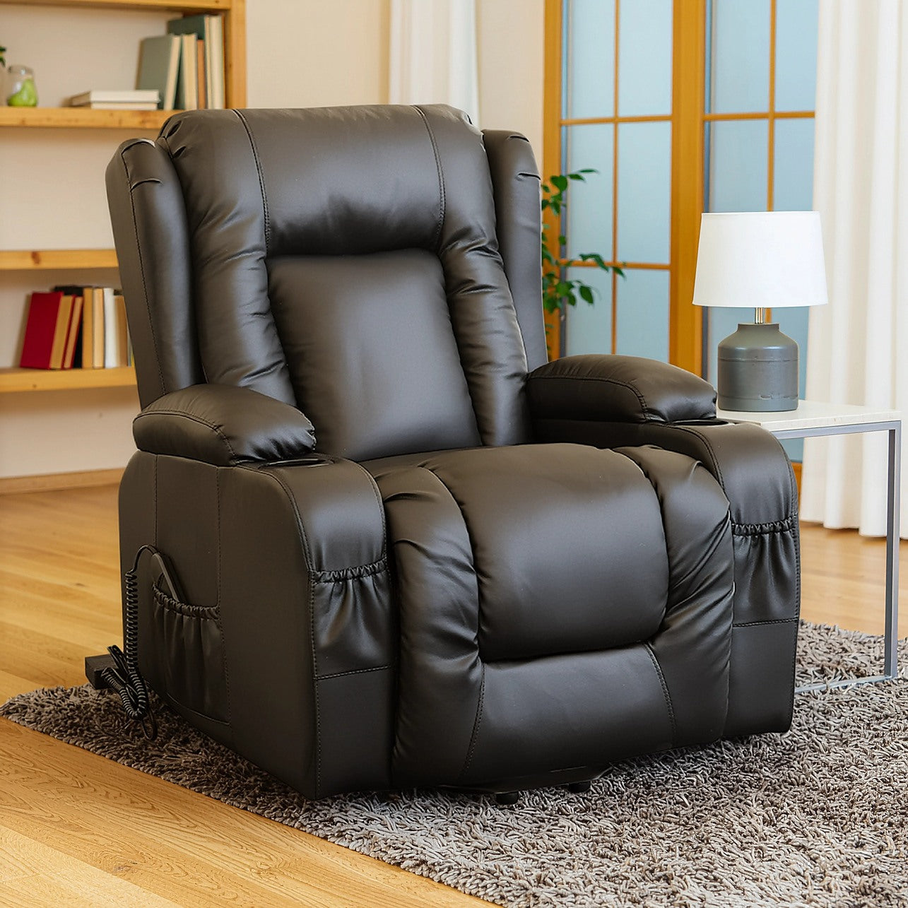 Electric Massage Recliner Chair – Black PU Leather FactoryFast