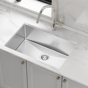 700x450mm Stainless Steel Handmade 1.5mm Sink with Waste in Stainless Steel with brushed finish Finish