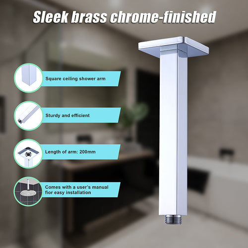 Square Ceiling Shower Arm – Rainfall Showerhead Extension