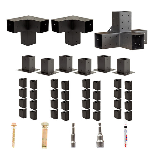 DIY Pergola Kit – Double Wall with Top Rafters Set with Brackets