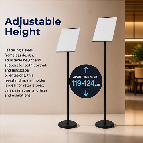 A3 Floor Poster Stand Adjustable Menu Display Sign Holder