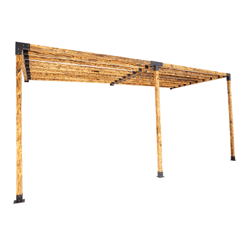 Roof Pergola Gazebo Shed Matte Black Steel Double Wall with Top Rafters Brackets DIY Kits
