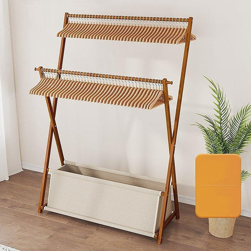 100cm Clothes Rail Rack Rack Garment Rack Freestanding Hanger Bedroom Clothing Rack With Lower Storage Shelf - Dark Wood
