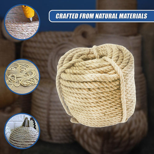 Sisal Rope Natural Jute Hemp Manila Twine Cord 20mm x 50m
