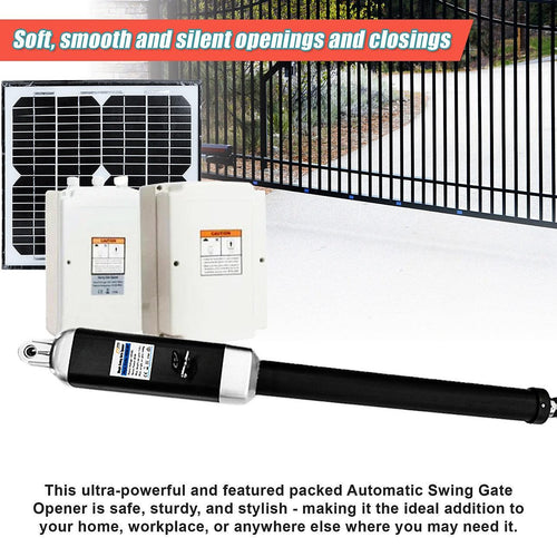 500KG 10W Solar Single Swing Auto Motor Remote Gate Opener