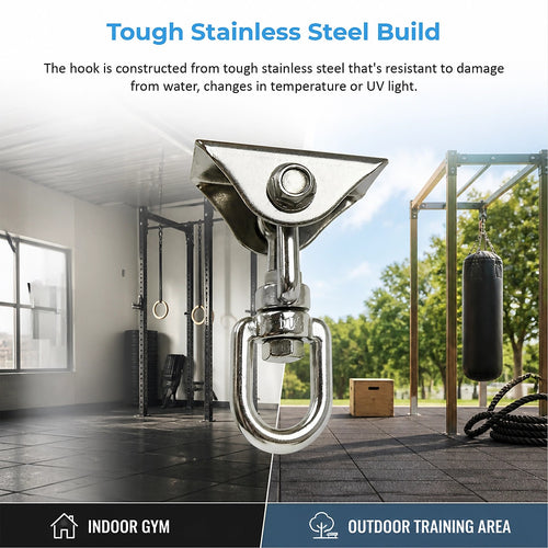 360 Degree Swivel Swing Hanger with Stainless Steel Hook for Ceiling Heavy Duty Hanging Gym Equipment