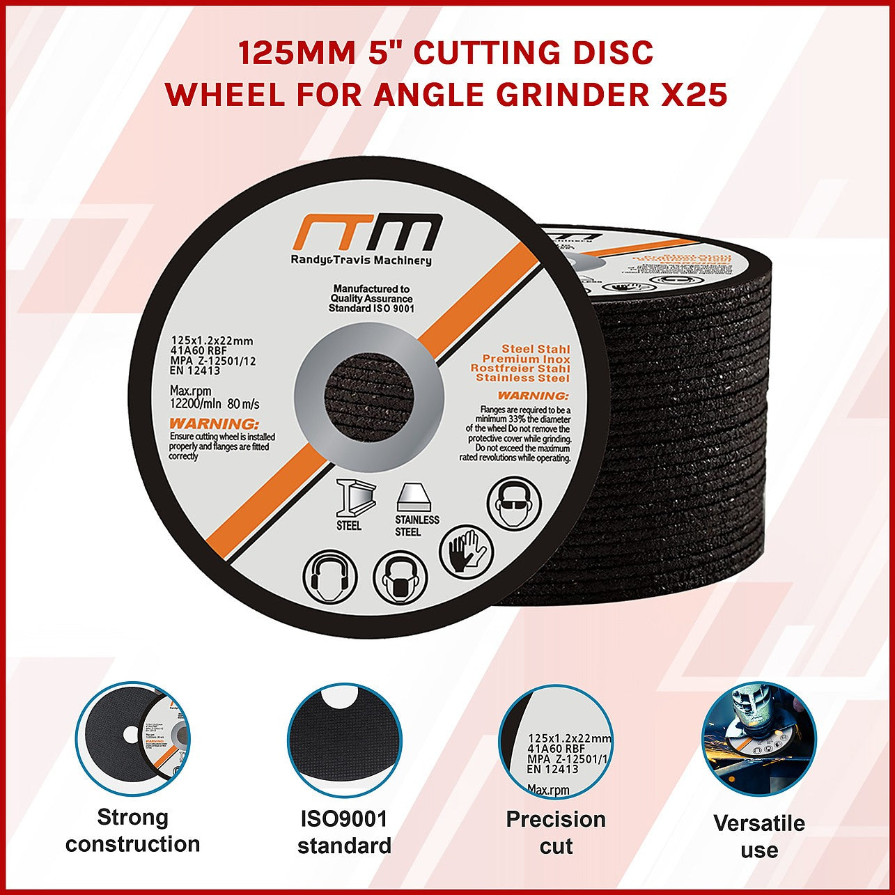 125mm 5 Cutting Disc Wheel for Angle Grinder x25 Home Improvement Furniture DIY Products and More