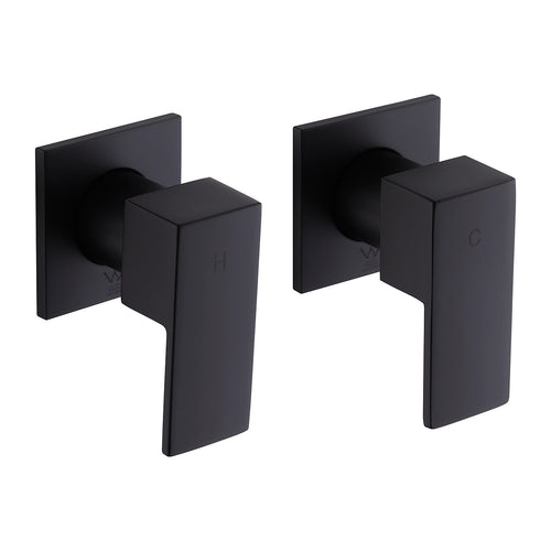 Bathroom Shower Bath Hot and Cold Square Mixer WATERMARK Certified - Black