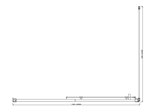 Adjustable 1400x1010mm Single Door Sliding Glass Shower Screen with Shower Handle Style 2 - Black