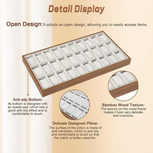 30-Grid Watch & Jewellery Tray Organiser Display Case Holder – Velvet Drawer Insert